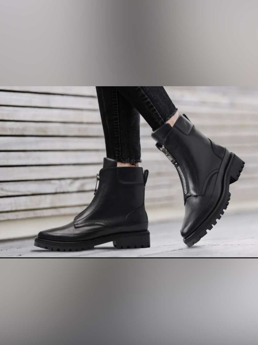 Shoe Dazzle Black Front-Zip Leather Ankle Booties